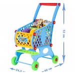 Žaislinis pirkinių vežimėlis su pirkiniais blue - 46 priedai